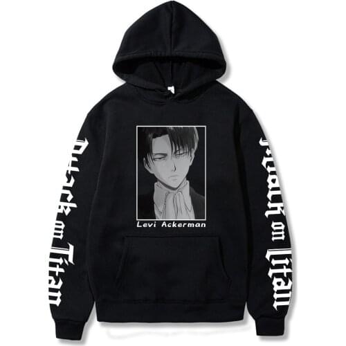 Hot Japanese Anime Attack on Titan Hoodies Mens Cool Levi Streetwear Graphic Print Sweatshirt Harajuku Pullover Unisex