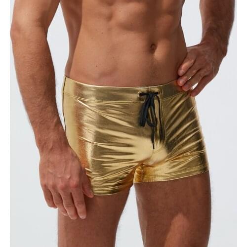 Plus Size New Low Waist Gold silver color Mens Sexy Swimming pants Swim Shorts Trunks Swimwear Pants Swim quick-dry briefs