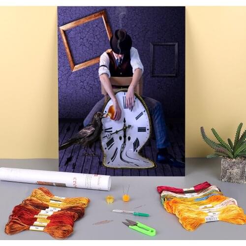 Woman Girl Pre-Printed 11CT Cross Stitch Patterns Embroidery DMC Threads Sewing Handiwork Handicraft Painting For Decor