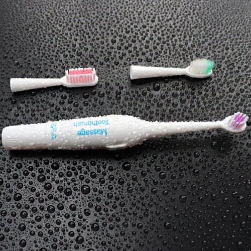 Adult Vibrating Toothbrush Battery Power Cepillo Dental Electrico Gentle Gum Care Escova Dentes Eletrica With 3pcs Replace Heads