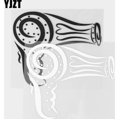 YJZT 14.2×11.9CM Fashion Hair Dryer Car Sticker Creative Art Vinyl Decal Black / Silver 20D-0230