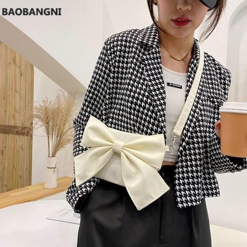Women Mini Small Shoulder Bag Big Bow Design Canvas Handbag Evening Clutch Bags Purse Ladies Fashion Chains Crossbody Hand Bag