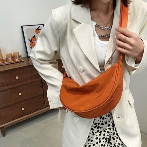 Female Soft Nylon Bags Casual Tote Handbags for Women Pure Color Trendy Luxury Shoulder Messenger Bag