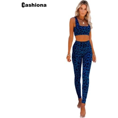 Plus Size 4xl 5xl Women Two Piece Set 2021 Summer New Crop Tops Casual Skinny Pants Set Leopard Print Woman Tracksuit Streetwear