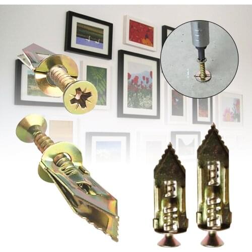 10 Pieces Protable Tapping Screws Expansion Reusable Self-Drilling Anchors Kit Drywall Lightweight Brick Metal Hardware