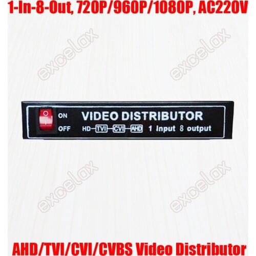 1080P 960P 720P 1CH In 8CH Out AHD CVI TVI CVBS Video Distributor 1-8 Splitter Desktop Mount for Analog HD CCTV Security System