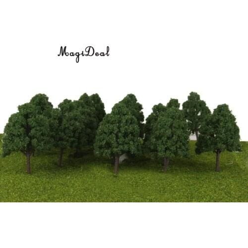 25Pcs 1:150 Miniature Plastic Model Trees for Model Railway N Scale Train Layout Village Scenery Architecture Diorama