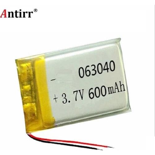 3.7V lithium polymer rechargeable battery 600mAh 063040 GPS navigator MP3 Bluetooth speaker 603040 free shipping