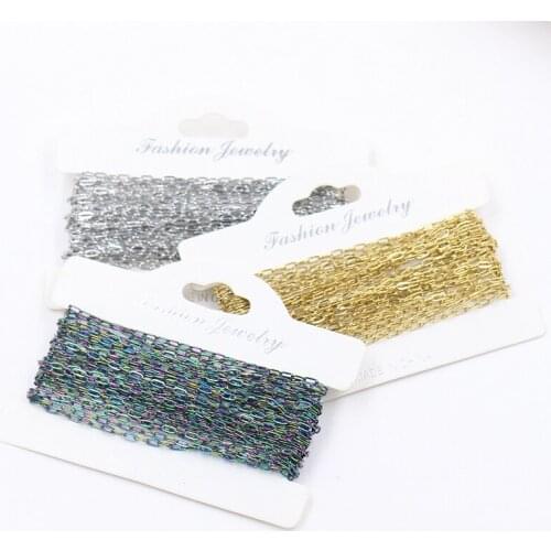 5m/piece 4.8*2mm Rectangle Stainless Steel welding link chains For DIY Necklace Bracelet Accessories Jewelry Fitting