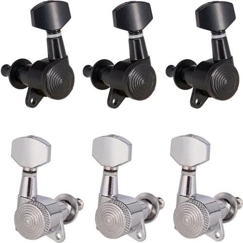 6Pcs/set Guitar Tuning Pegs Chrome Locked String Tuning Pegs Key Tuners Machine Heads Electric Guitar Lock Schaller