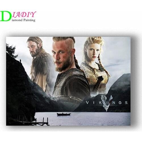 Diamond cross stitch classic TV show showcasing Viking rhinestone DIY Mosaic diamond embroidery selling home decor