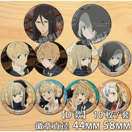 Anime Lord El-Melloi II Case Files Gray Flat Reines Svin Figure 4699 Badges Round Brooch Pin Gifts Kids Collection Toy