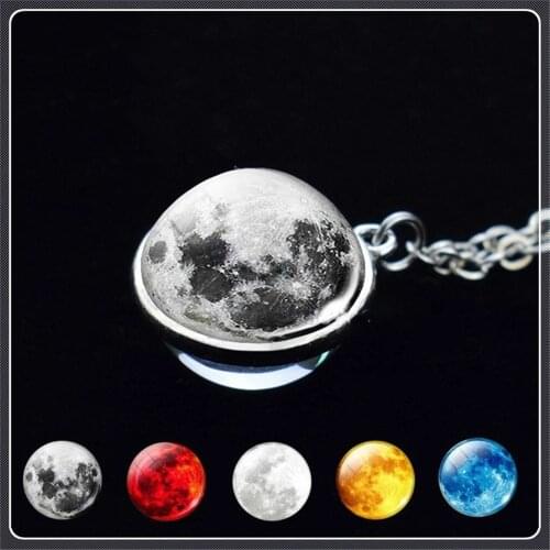 Car Keychain Glass Ball Solar System Moon Earth for Fiat Fiorino 595 500 520 20-30 16-20 500S Toro Fullback Aegea