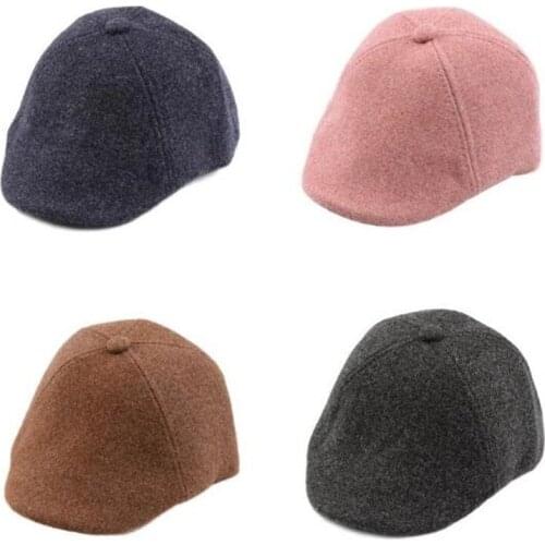 Boy and Girls Beret French Artist Warm Wool autumn Beanie Hat Cap Vintage Plain Beret Hats Solid Color handsome boys Winter Caps