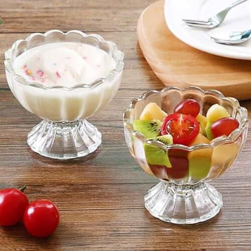 Lead-free Glass Cup Transparent Dessert Ice Cream Cup Juice Salad Milk Tea Milkshake Drink Cup Glass Home Bowl mx10281041