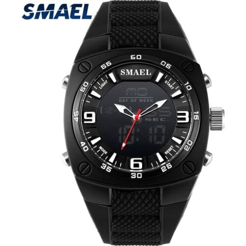 SMAEL Man Sport Watch Water Resist Black Clock Fashion Casual Electronic Wristwatch 1008 Male Clock Alarm Digital Watches Luxury