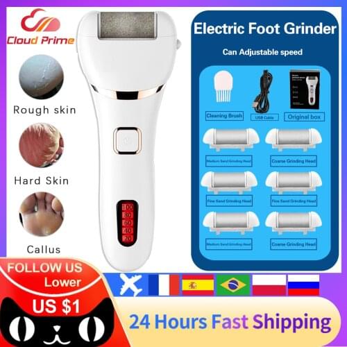 Waterproof Charged Electric Foot File Heels Grinding Pedicure Tools Professional Foot Care Tool Dead Hard Skin Callus Remover