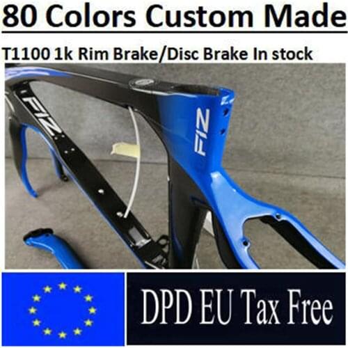 Blue Black T1100 1K Carbon Fiber Road Bike Frames Bicycle Frameset + Handlebar BB68 Matte/Glossy