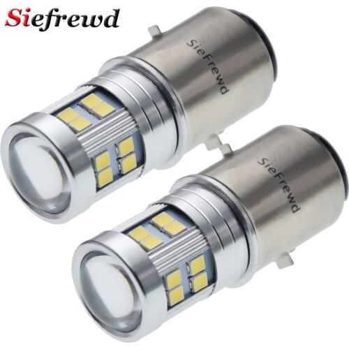 2x Motorcycle LED Headlight BA20D H6 Bixenon Beam 2835 24SMD 6V 12V Motorbike Moto Scooter Moped Light UTV Bulb White Lamp 6000K