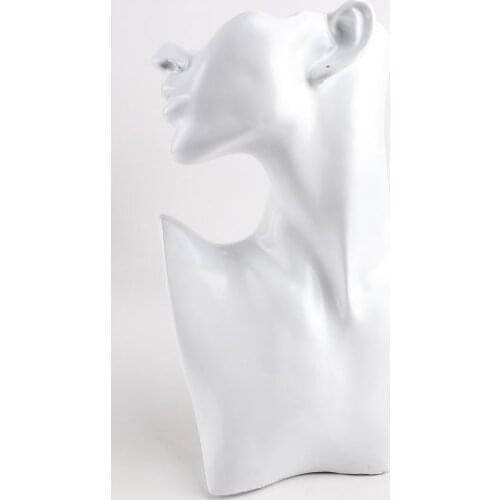 White Resin Mannequin Head For Jewelry Earrings Necklace Didplay