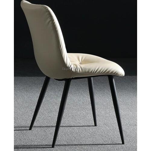 Italian Minimalist Dining Chair Home Modern Simple Leather Designer Creative Nordic Luxury Model Room Cloth Chair