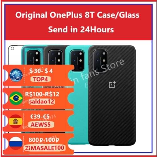 KB2001 Official Protection Covers For OnePlus 8T Case Real Original Sandstone Silicon Nylon Carbon Bumper