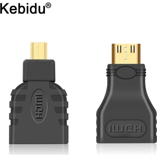 Kebidu 1 pair 1080P Mini Converter Gold Plated HD Extension Adapter Connector Micro to HDMI-compatible for Video TV for Xbox