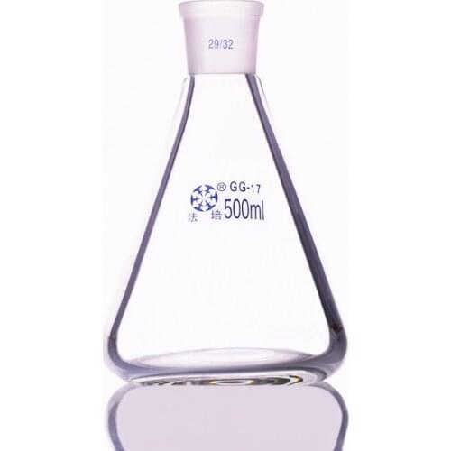 Conical flask with standard ground-in mouth,Capacity 500ml,joint 29/32,Erlenmeyer flask without tick mark