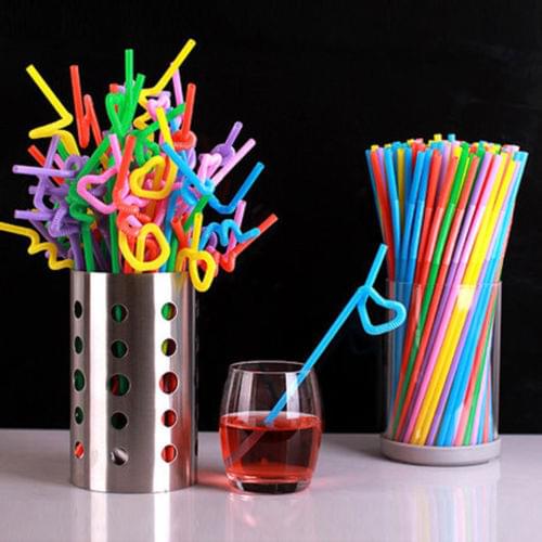 Best Seller Straw Cup Straw 100 Pieces/Batch PARTY Drinking Straw Bendable PP Juice Straw Birthday Wedding Decoration