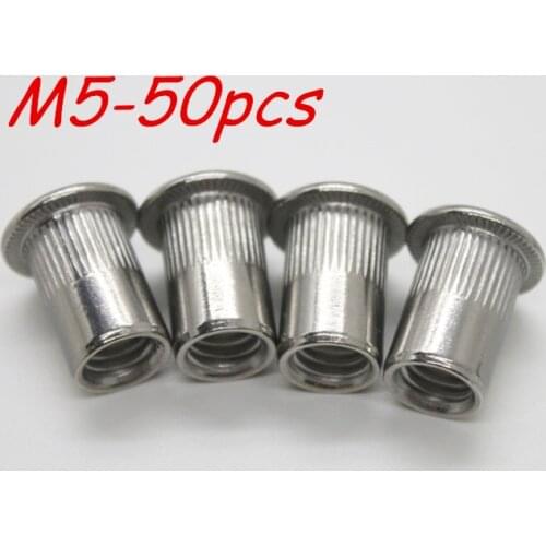 M5 Metric thread 304 Stainless Steel Rivet Nut Rivnut Inserts Nut 50Pcs/Lot Free Shipping