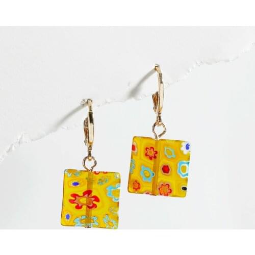 LUNA CHIAO Fashion Jewelry Colored Glass Glaze Drop Earrings for Women