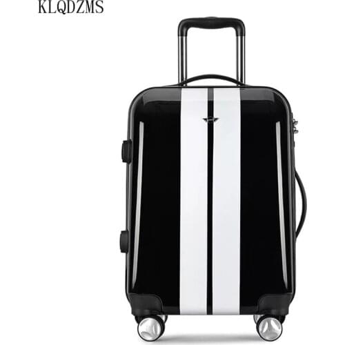 KLQDZMS 20 Inch PC Fashionable Travel Rolling Suitcase Luxurious Carry On Luggage with Spinner Wheels