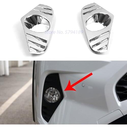 Front Fog Light Trim Cover For Toyota Rav4 Rav 4 Xa50 2019 2020 ABS Plastic Chrome Decoration Accessories