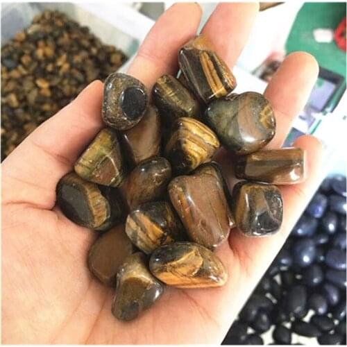 Natural Tiger Eye Tumbled Crystal Gemstones For Home Decoration