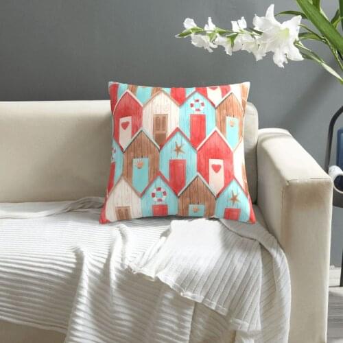 Watercolor Pattern Of Beach Retro House pillowcase printed cushion cover sofa waist pillow pillow cover