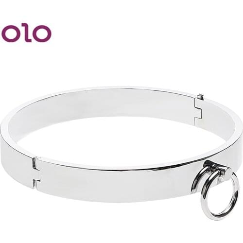 OLO Sex Neck Collar SM Bondage Roleplay Fetish Erotic Toys Slave Restraints for Men Sex Toys for Couples Stainless Steel