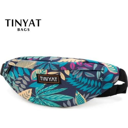 TINYAT New Men Belt Bag Maple Leaf Printing Banana Waist Bag Fanny Pack Women Men Outdoor Sports Bum Hip Bag Mobile Phone Pocket