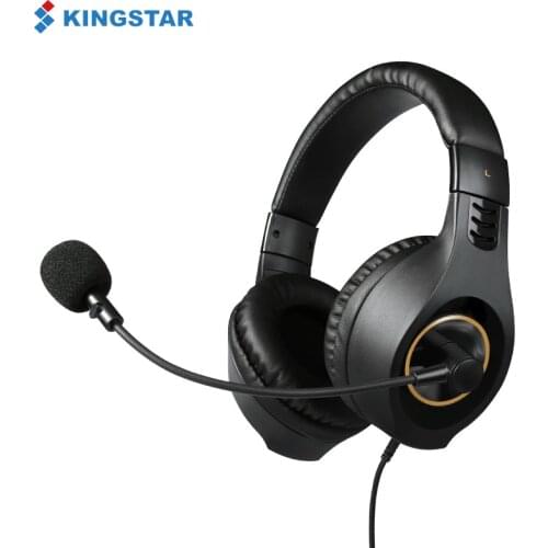 KINGSTAR Wired Headphones Stereo with Mic Volume Control Soft Computer Headset for Call Centers Business Work Handfree Headphone