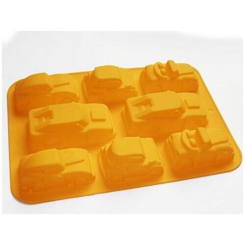 8 Cavity 3d Cars Cake Moulds Chocolate Soap Candle Muffin Cupcake Pan Bakeware Silicone Cake Baking Mold