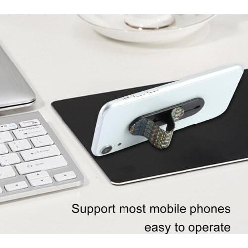 Universal U-shaped Multi Band Finger Ring Holder Mobile Phone Grip Support Stand with Back Sticker for Tablet