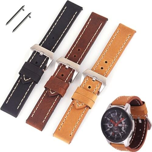 Cowhide Watchbands 20 22 24mm Women Men Quick Release For Samsung Gear S3 Genuine Leather Vintage Watch Band Strap