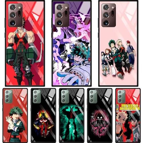 Japan Anime My Hero Academia Tempered Glass Cases For Samsung Galaxy Note 20 Ultra 10 Plus Lite 5G 9 8 Back Cover Phone Shell