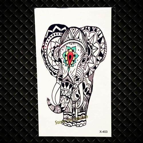 YURAN Hot Ganesha Elephant Design Temporary Tattoos For Women Girls Pattern Non-Toxic Body Art Makeup Tattoo Stickers