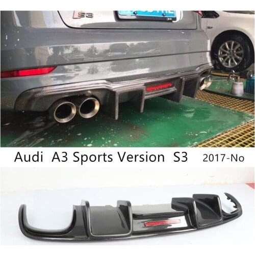 For Audi A3 S3 RS3 2017 2018 2019 2020 Carbon Fiber Rear Diffuser Lip Spoiler High Quality Bumper Car Accessories