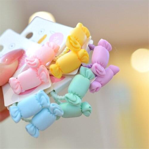 10pair/Lot Korean Version Ornaments Candy Shape Rubber Band Children Hair Ornaments Cute Hair Rings Kids Hair Rope