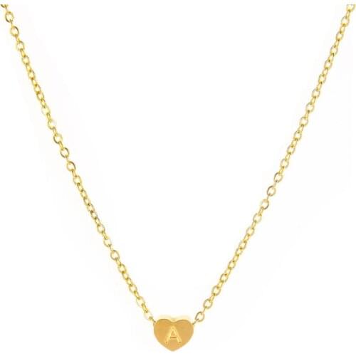 2020 New simple love 26 letter heart pendant choker Necklaces women