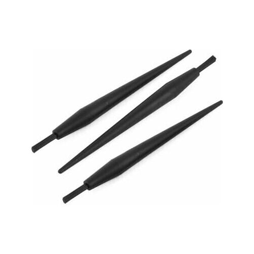 3 Pcs Black Plastic Handle Pen Shaped Anti Static Conductive ESD Brush