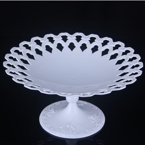3085&3086 White metal tray,Home Decoration fruit holder Fruit bowl cake pan