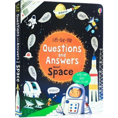 Usborne Lift-the-flap Questions and Answers about Space In English 3D Picture Card Books Baby Kids Learning Reading Book Toys