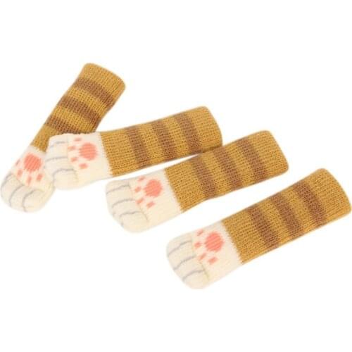 4pcs cat shoes Anti Slip Mat Bumper Damper Cute Furniture Leg Feet Rug Caps Felt Pads Cat Claw Chair Leg Sock Table Protector D3